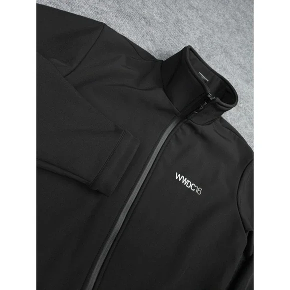 Apple WWDC16 Windbreaker Jacket Men's Large Black Full Zip High Neck